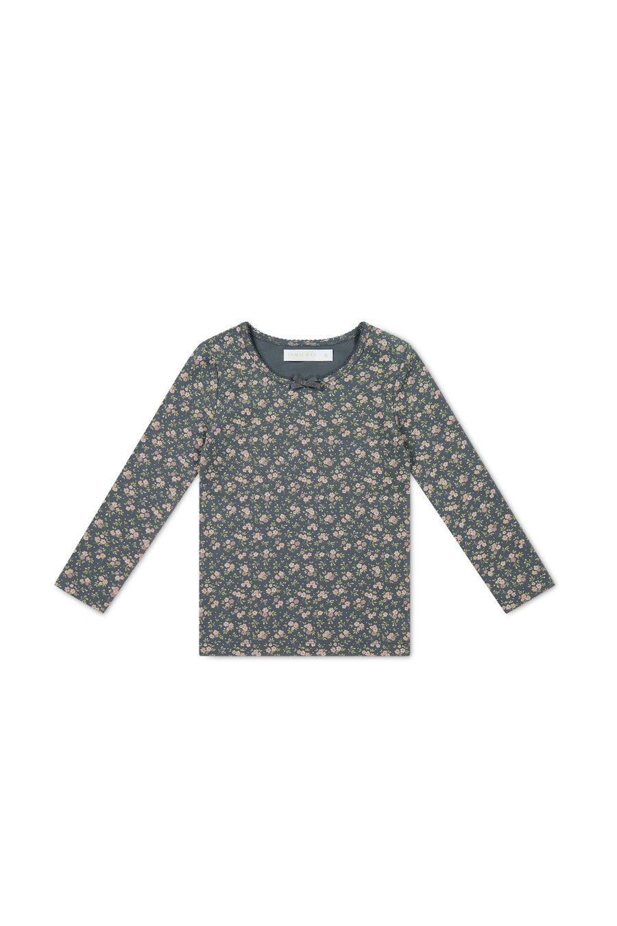 Organic Cotton Long Sleeve Top - Rosalie Floral Lava Childrens Top from Jamie Kay USA