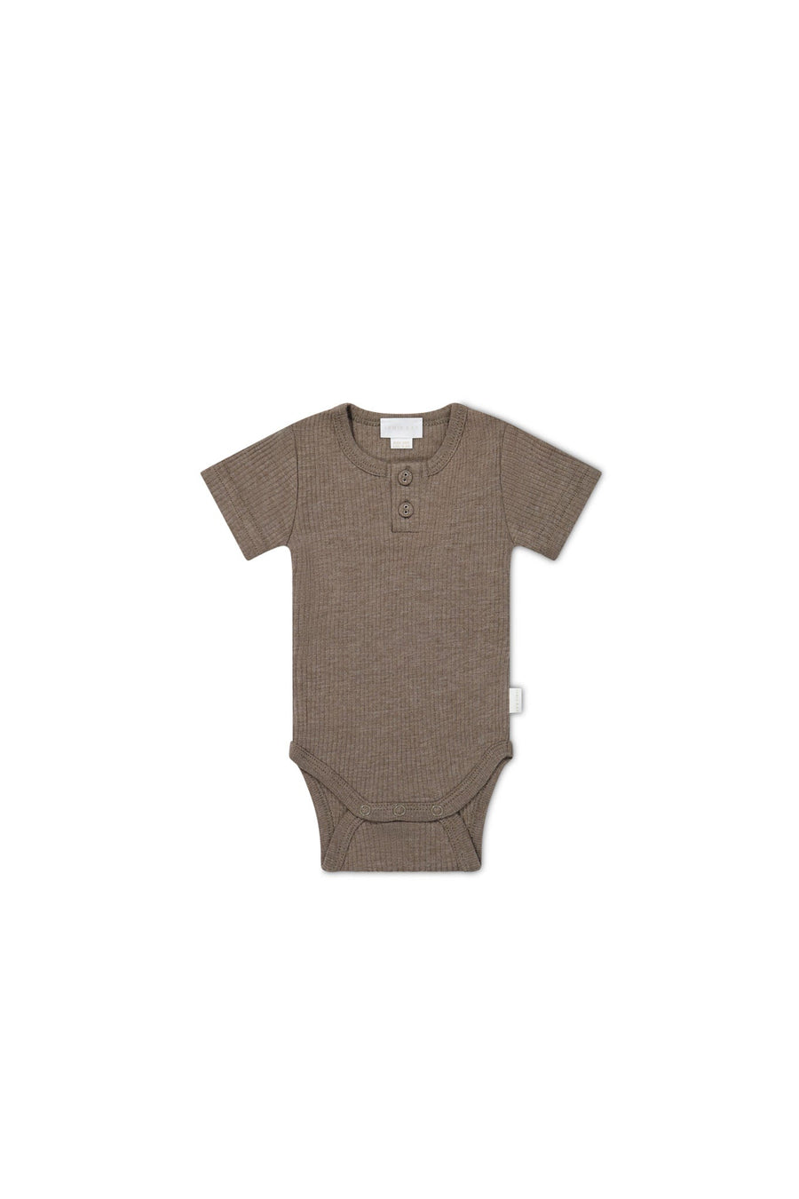 Organic Cotton Modal Darcy Rib Tee Bodysuit - Brownie Marle Childrens Bodysuit from Jamie Kay USA