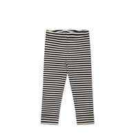 Organic Cotton Modal Everyday Legging - Narrow Stripe Constellation/Soft Clay Childrens Legging from Jamie Kay USA