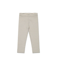 Organic Cotton Modal Everyday Legging - Narrow Stripe Willow/Soft Clay Childrens Legging from Jamie Kay USA