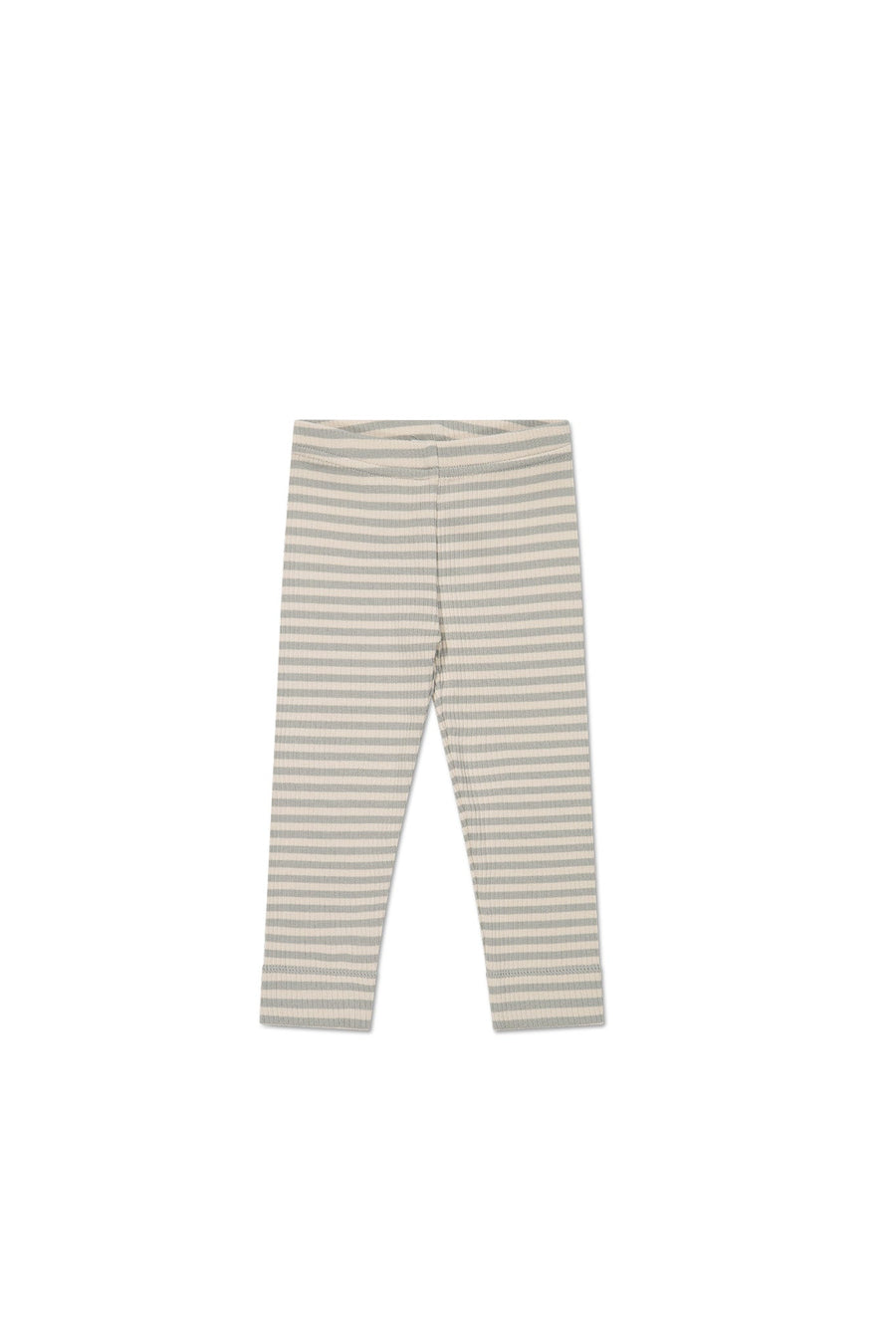 Organic Cotton Modal Everyday Legging - Narrow Stripe Willow/Soft Clay Childrens Legging from Jamie Kay USA