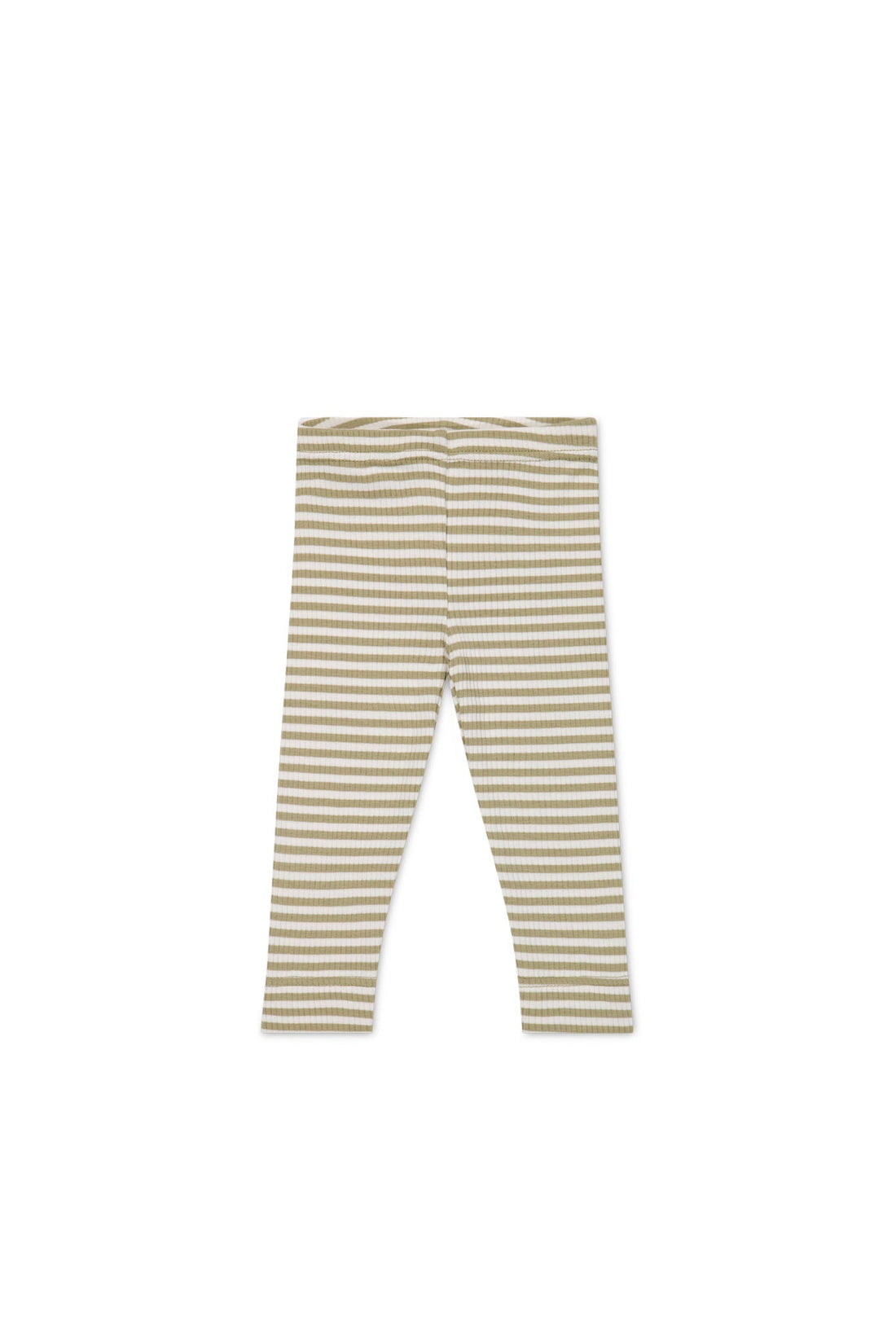 Organic Cotton Modal Legging - Narrow Stripe Balm/Cloud Childrens Legging from Jamie Kay USA