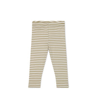 Organic Cotton Modal Legging - Narrow Stripe Balm/Cloud Childrens Legging from Jamie Kay USA