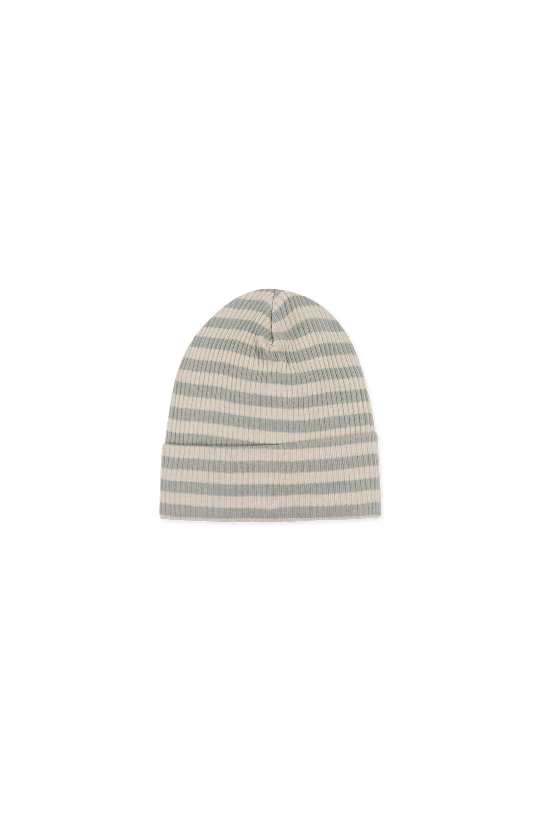 Organic Cotton Modal Lennon Beanie - Narrow Stripe Willow/Soft Clay Childrens Hat from Jamie Kay USA