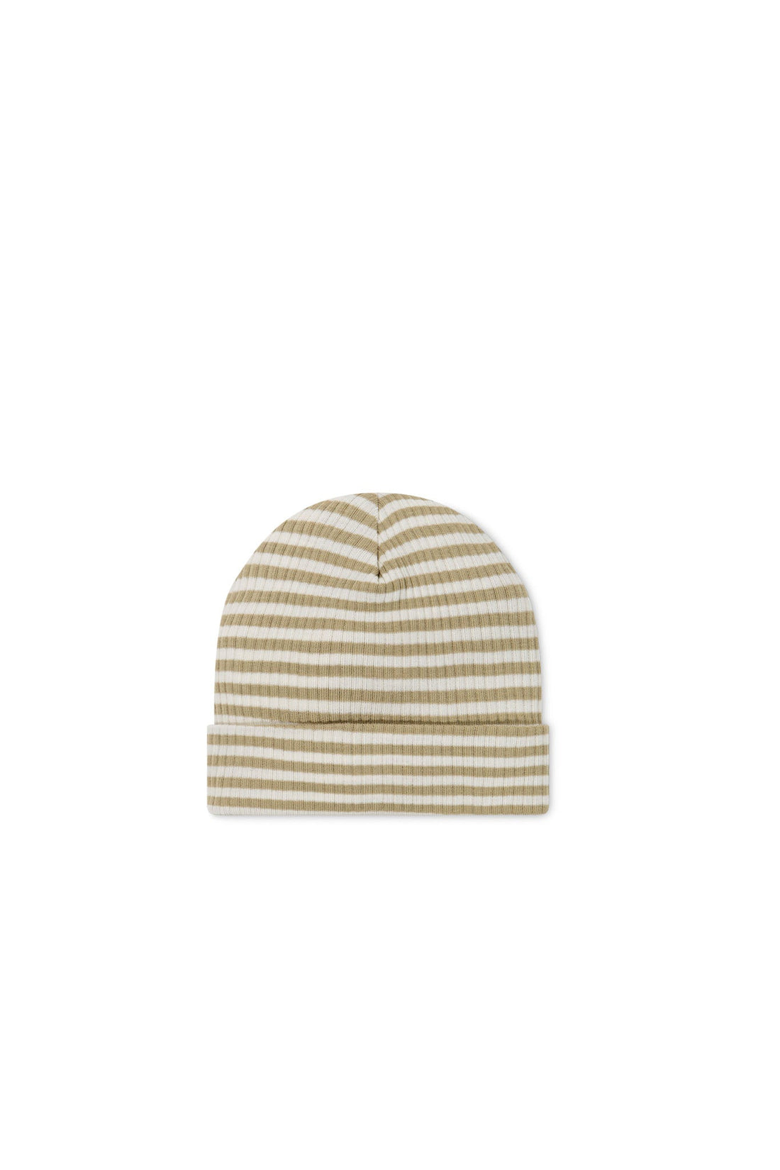 Organic Cotton Modal Lennon Beanie - Narrow Stripe Balm/Cloud Childrens Hat from Jamie Kay USA