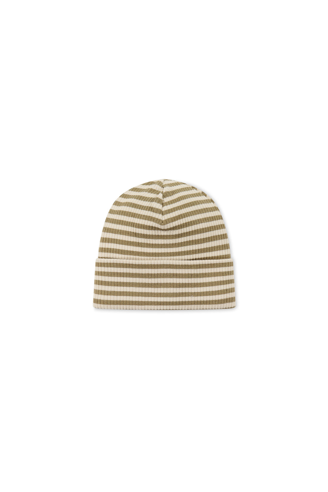 Organic Cotton Modal Lennon Beanie - Narrow Stripe Oak/Soft Clay Childrens Hat from Jamie Kay USA