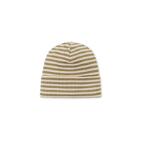 Organic Cotton Modal Lennon Beanie - Narrow Stripe Oak/Soft Clay Childrens Hat from Jamie Kay USA