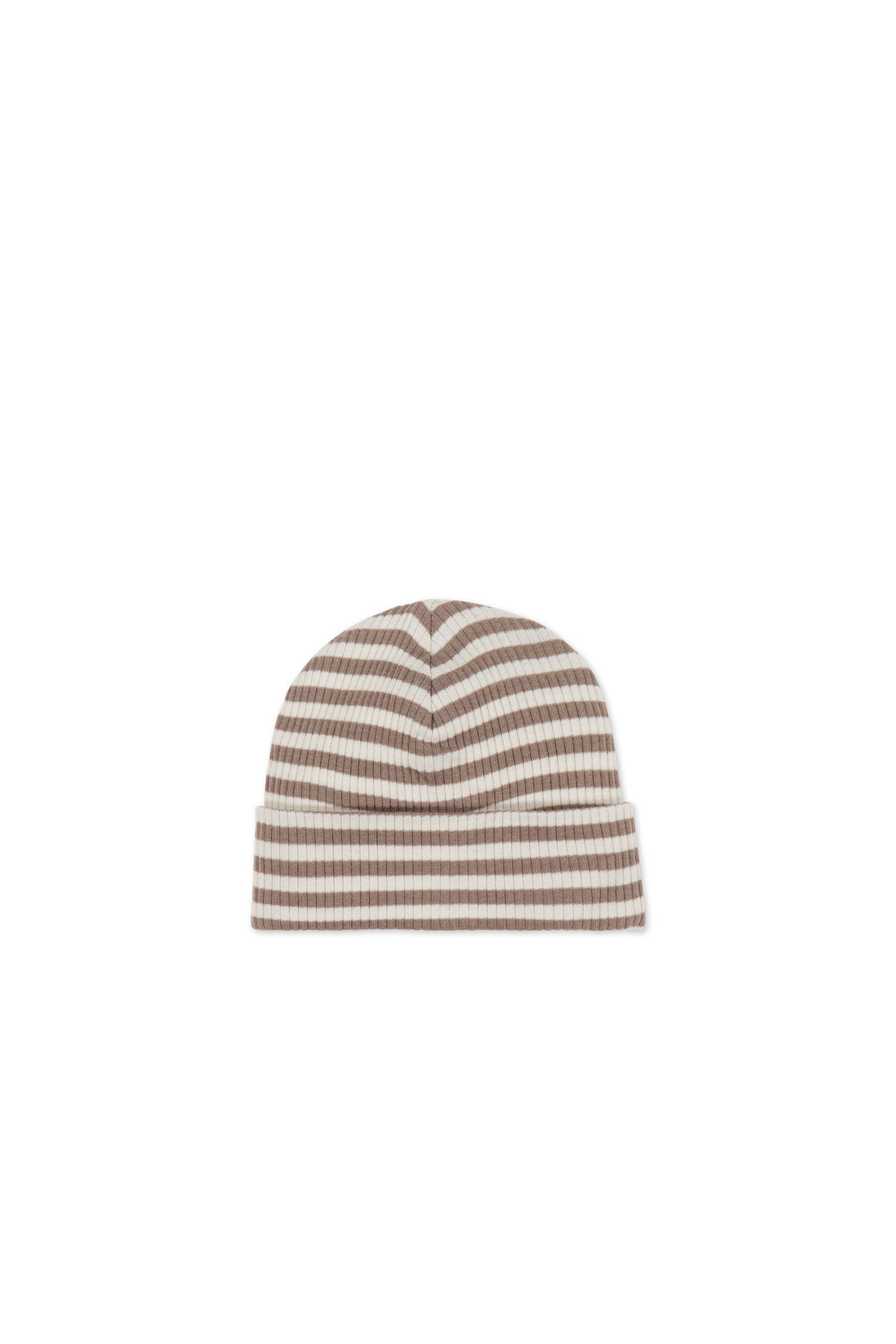Organic Cotton Modal Lennon Beanie - Narrow Stripe Tweed/Cloud Childrens Hat from Jamie Kay USA