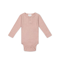 Organic Cotton Modal Long Sleeve Bodysuit - Peony Marle Childrens Bodysuit from Jamie Kay USA