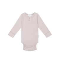 Organic Cotton Modal Long Sleeve Bodysuit - Violet Tint Childrens Bodysuit from Jamie Kay USA