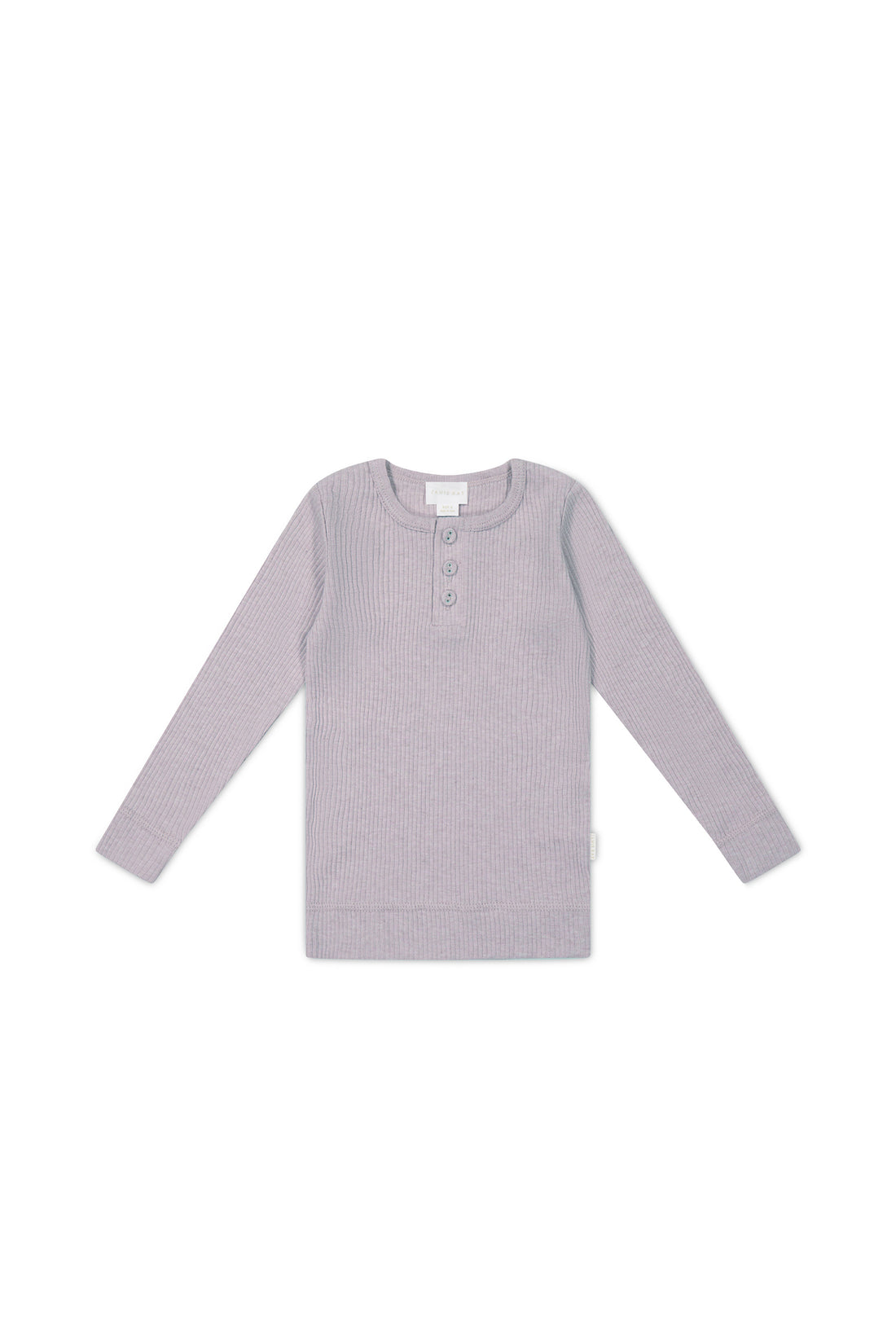 Organic Cotton Modal Long Sleeve Henley - Tulip Marle Childrens Top from Jamie Kay USA