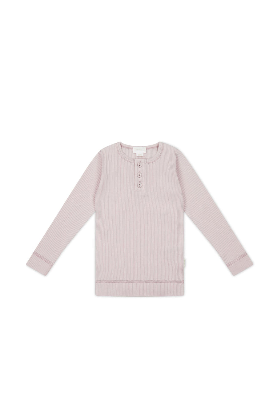 Organic Cotton Modal Long Sleeve Henley - Violet Tint Childrens Top from Jamie Kay USA