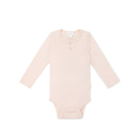 Organic Cotton Modal Long Sleeve Bodysuit - Dainty Pink Childrens Bodysuit from Jamie Kay USA