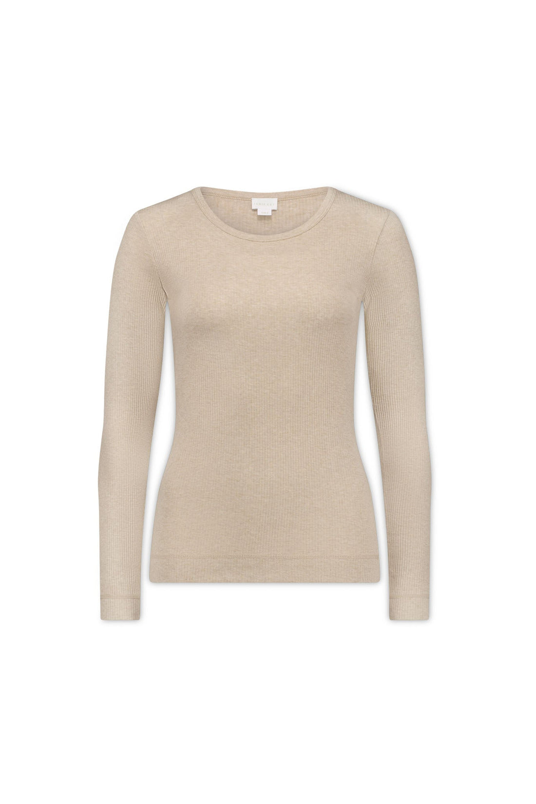 Organic Cotton Modal Womens Long Sleeve Top - Biscuit Marle Childrens Womens Top from Jamie Kay USA