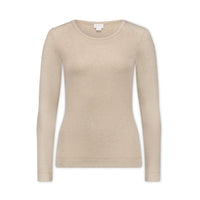 Organic Cotton Modal Womens Long Sleeve Top - Biscuit Marle Childrens Womens Top from Jamie Kay USA