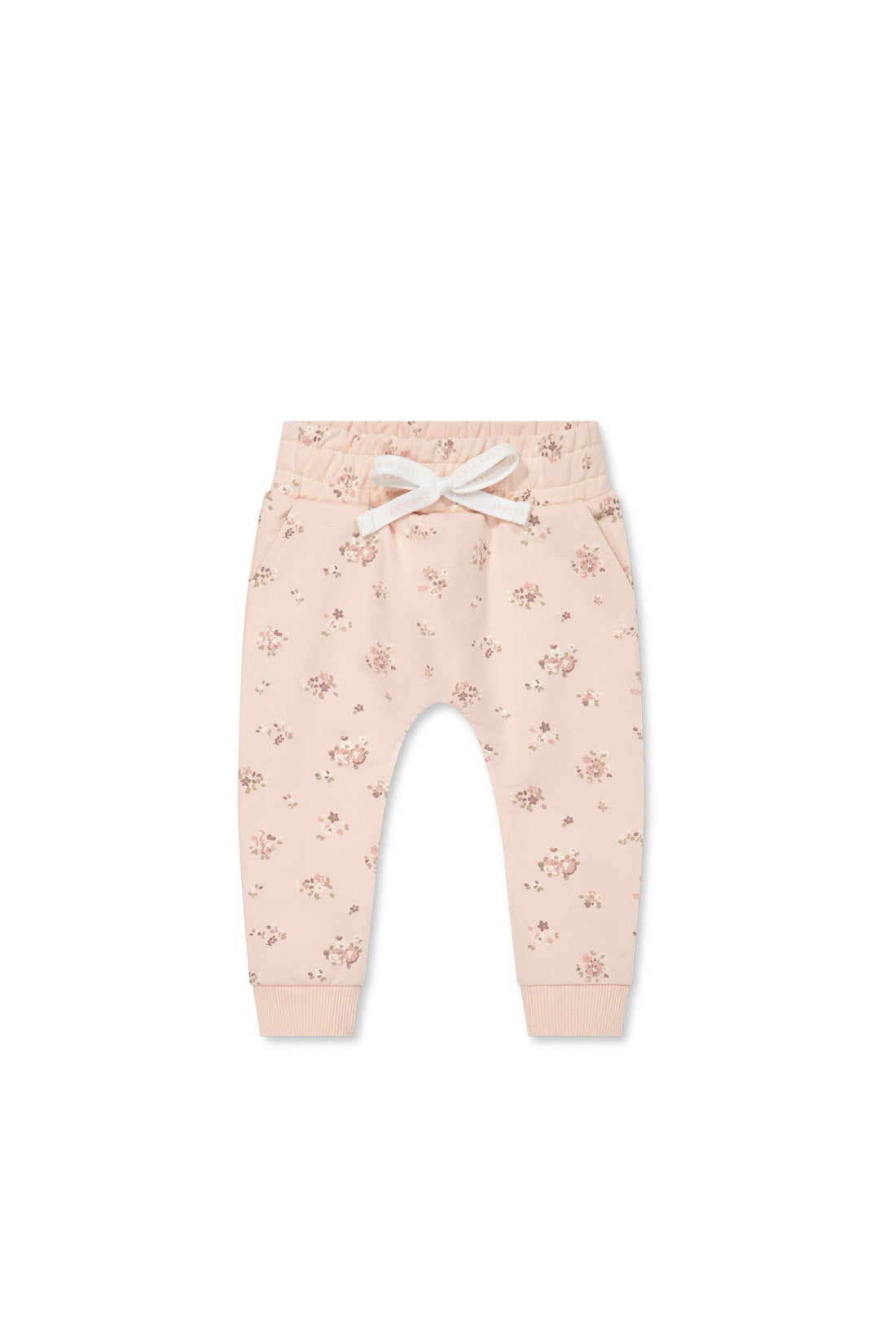 Organic Cotton Morgan Track Pant - Petite Fleur Soft Peony Childrens Pant from Jamie Kay USA