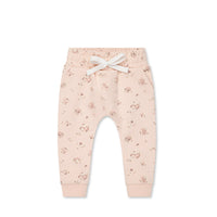 Organic Cotton Morgan Track Pant - Petite Fleur Soft Peony Childrens Pant from Jamie Kay USA