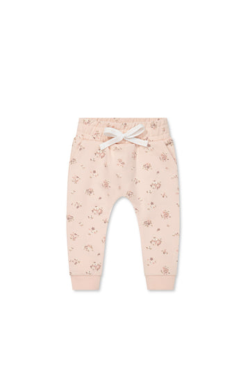 Organic Cotton Morgan Track Pant - Petite Fleur Soft Peony Childrens Pant from Jamie Kay USA