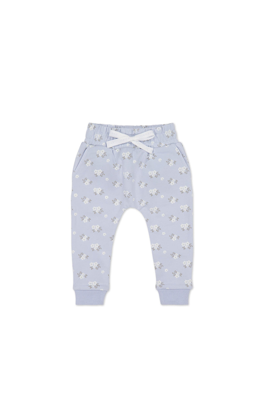 Organic Cotton Morgan Track Pant - Rose Floral Smoke Childrens Pant from Jamie Kay USA