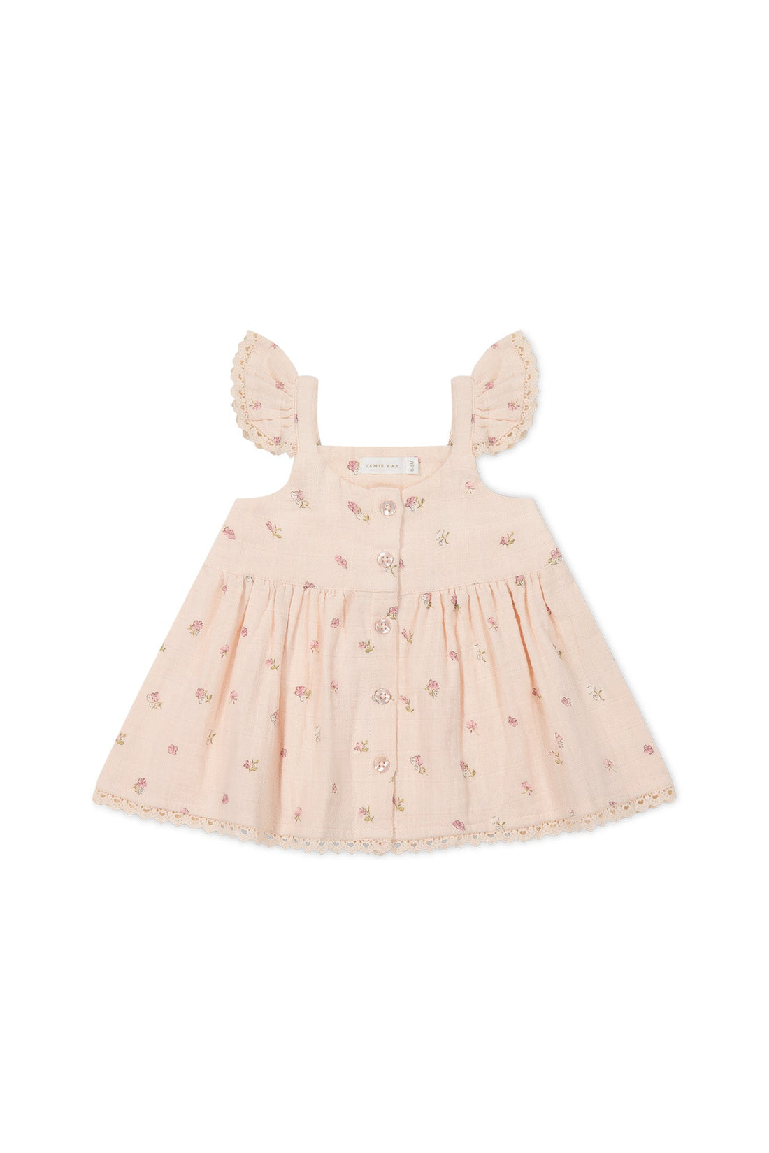 Organic Cotton Muslin Cassie Top - Meredith Morganite Childrens Top from Jamie Kay USA