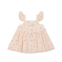 Organic Cotton Muslin Cassie Top - Meredith Morganite Childrens Top from Jamie Kay USA