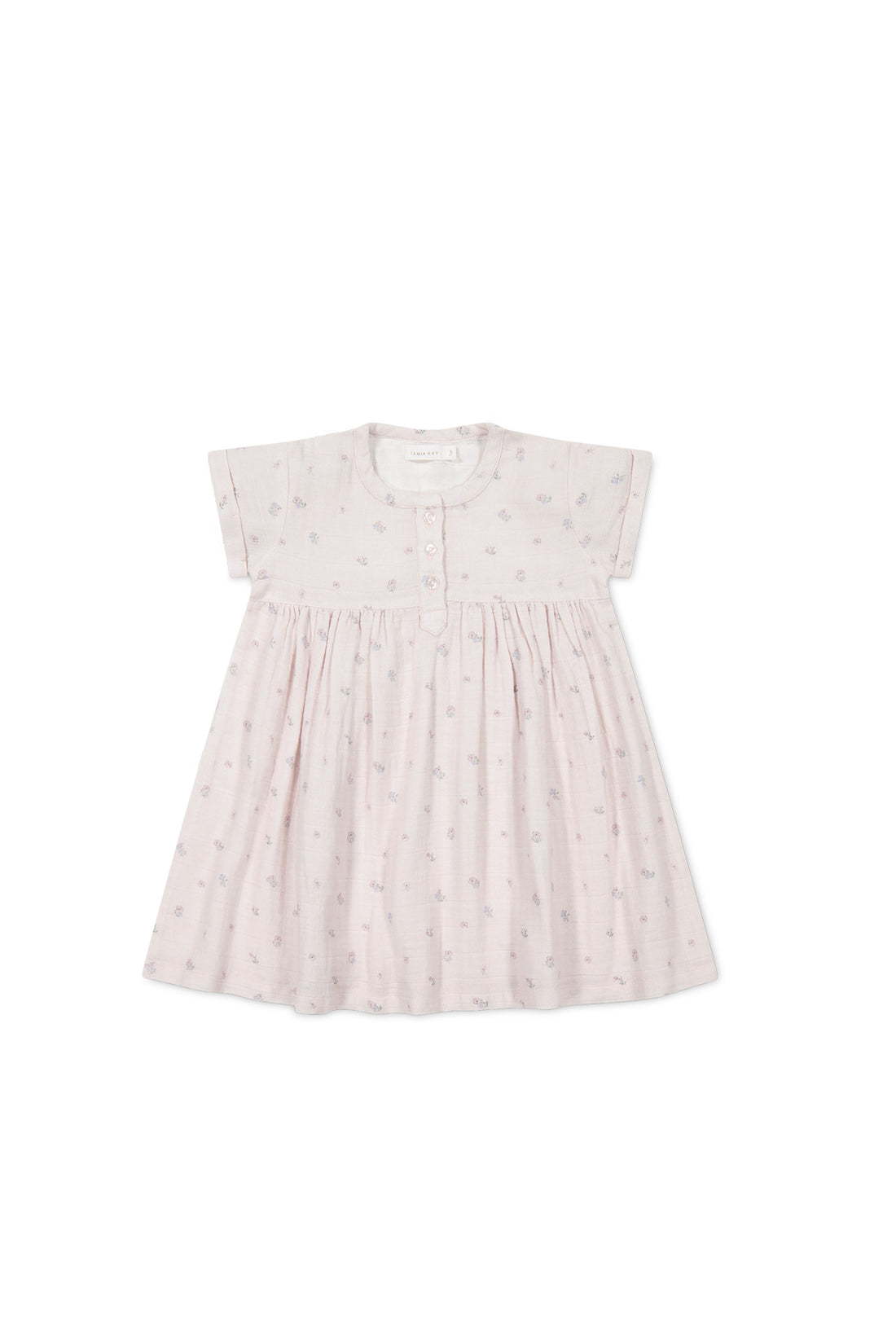 Organic Cotton Muslin Short Sleeve Dress - Meredith Violet Childrens Dress from Jamie Kay USA