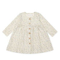 Organic Cotton Poppy Dress - Dainty Egret Blues Childrens Dress from Jamie Kay USA