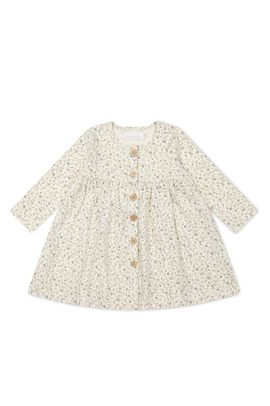 Organic Cotton Poppy Dress - Dainty Egret Blues Childrens Dress from Jamie Kay USA