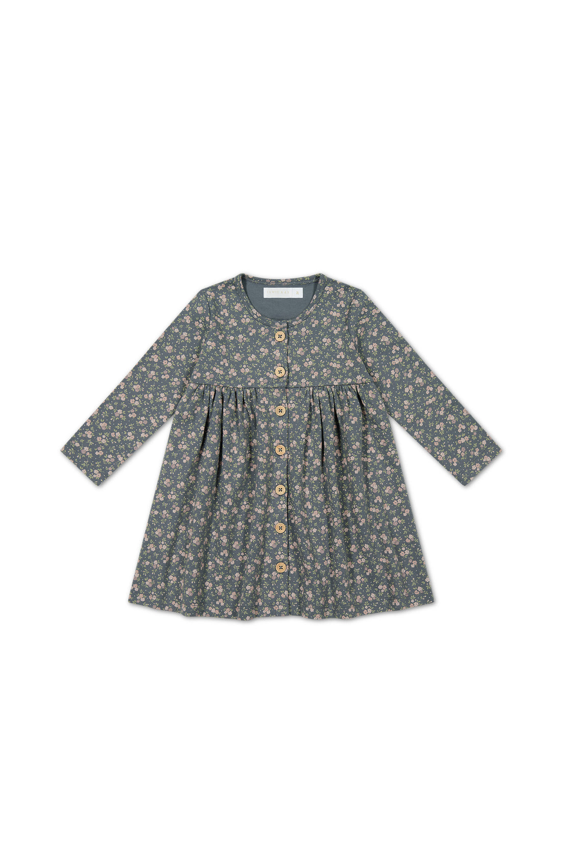 Organic Cotton Poppy Dress - Rosalie Floral Lava Childrens Dress from Jamie Kay USA