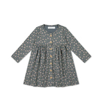 Organic Cotton Poppy Dress - Rosalie Floral Lava Childrens Dress from Jamie Kay USA