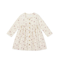 Organic Cotton Poppy Dress - Sweet William Floral Natural Childrens Dress from Jamie Kay USA