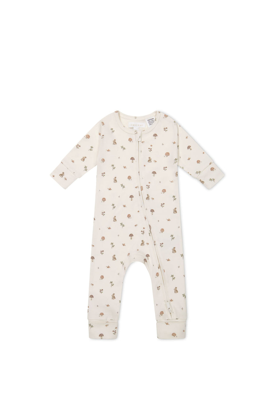 Organic Cotton Reese Zip Onepiece - Foraging Friends Childrens Onepiece from Jamie Kay USA