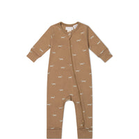 Organic Cotton Reese Zip Onepiece - Cosy Basil Spiced Childrens Onepiece from Jamie Kay USA