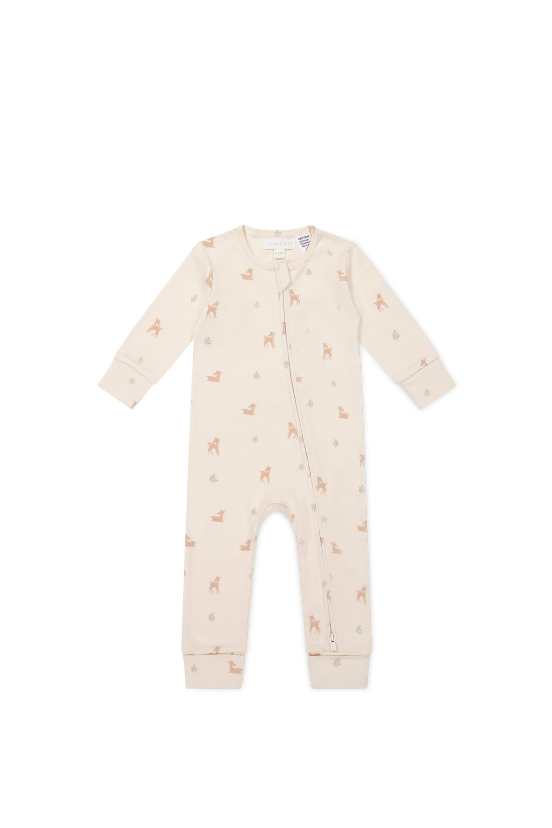 Organic Cotton Reese Zip Onepiece - Fable Deer Cloud Childrens Onepiece from Jamie Kay USA