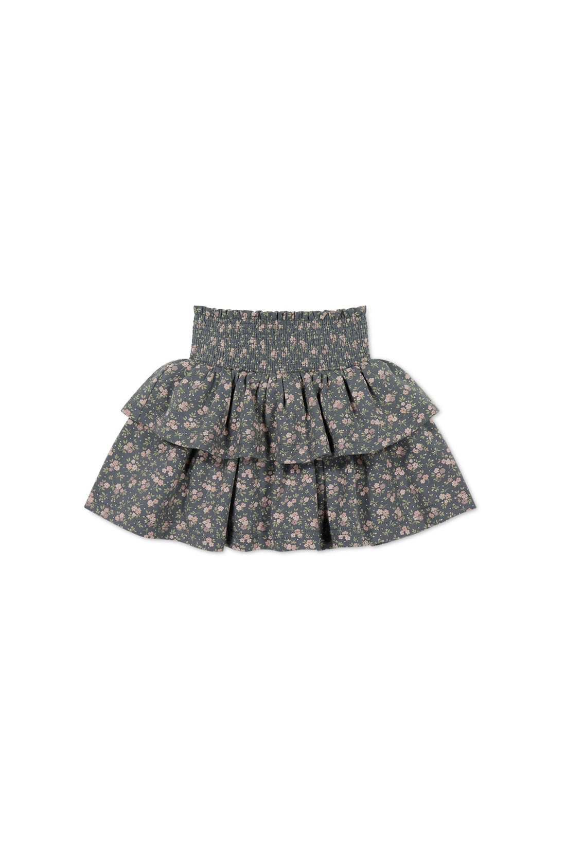 Organic Cotton Ruby Skirt - Rosalie Floral Lava Childrens Skirt from Jamie Kay USA