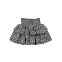 Organic Cotton Ruby Skirt - Rosalie Floral Lava Childrens Skirt from Jamie Kay USA