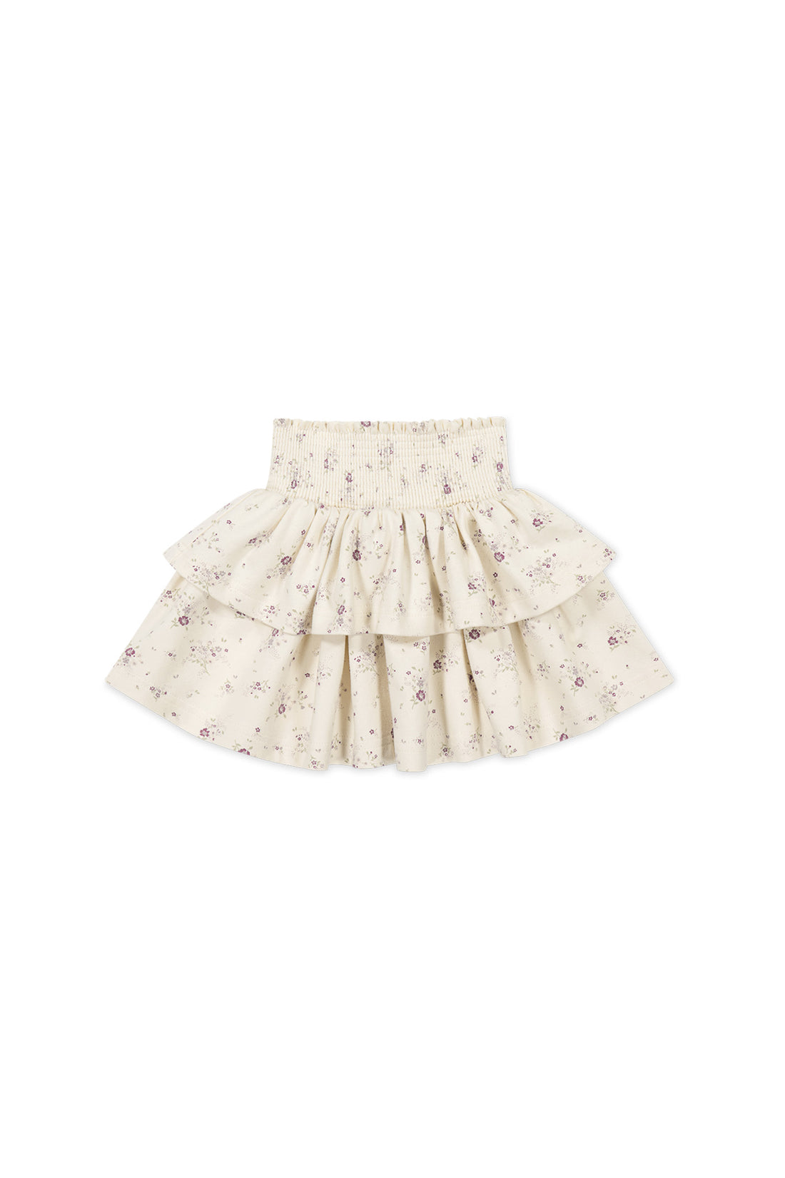 Organic Cotton Ruby Skirt - Sweet William Floral Natural Childrens Skirt from Jamie Kay USA