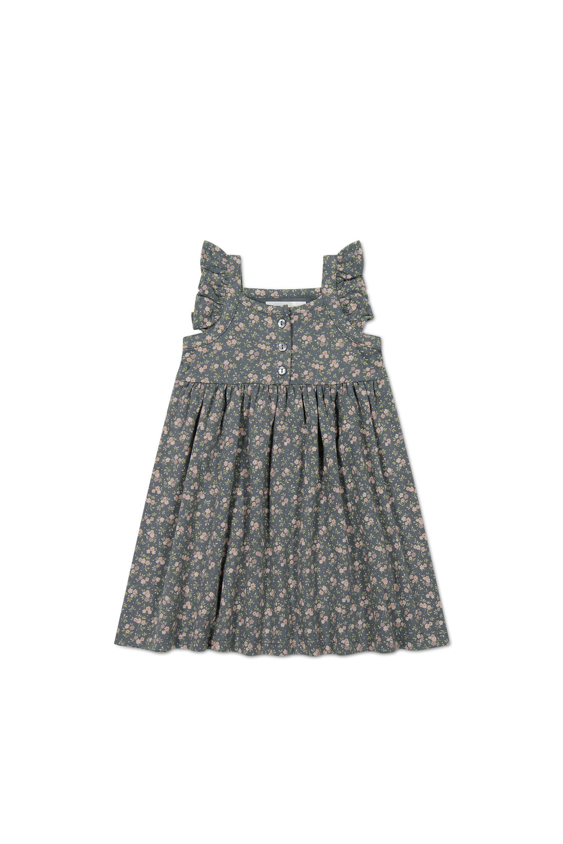 Organic Cotton Sienna Dress - Rosalie Floral Lava Childrens Dress from Jamie Kay USA