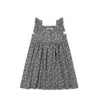 Organic Cotton Sienna Dress - Rosalie Floral Lava Childrens Dress from Jamie Kay USA