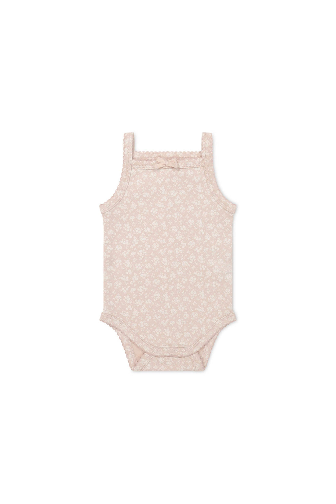 Organic Cotton Bridget Singlet Bodysuit - Rosalie Field Rose Childrens Bodysuit from Jamie Kay USA