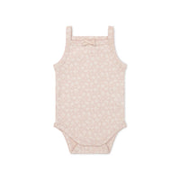 Organic Cotton Bridget Singlet Bodysuit - Rosalie Field Rose Childrens Bodysuit from Jamie Kay USA