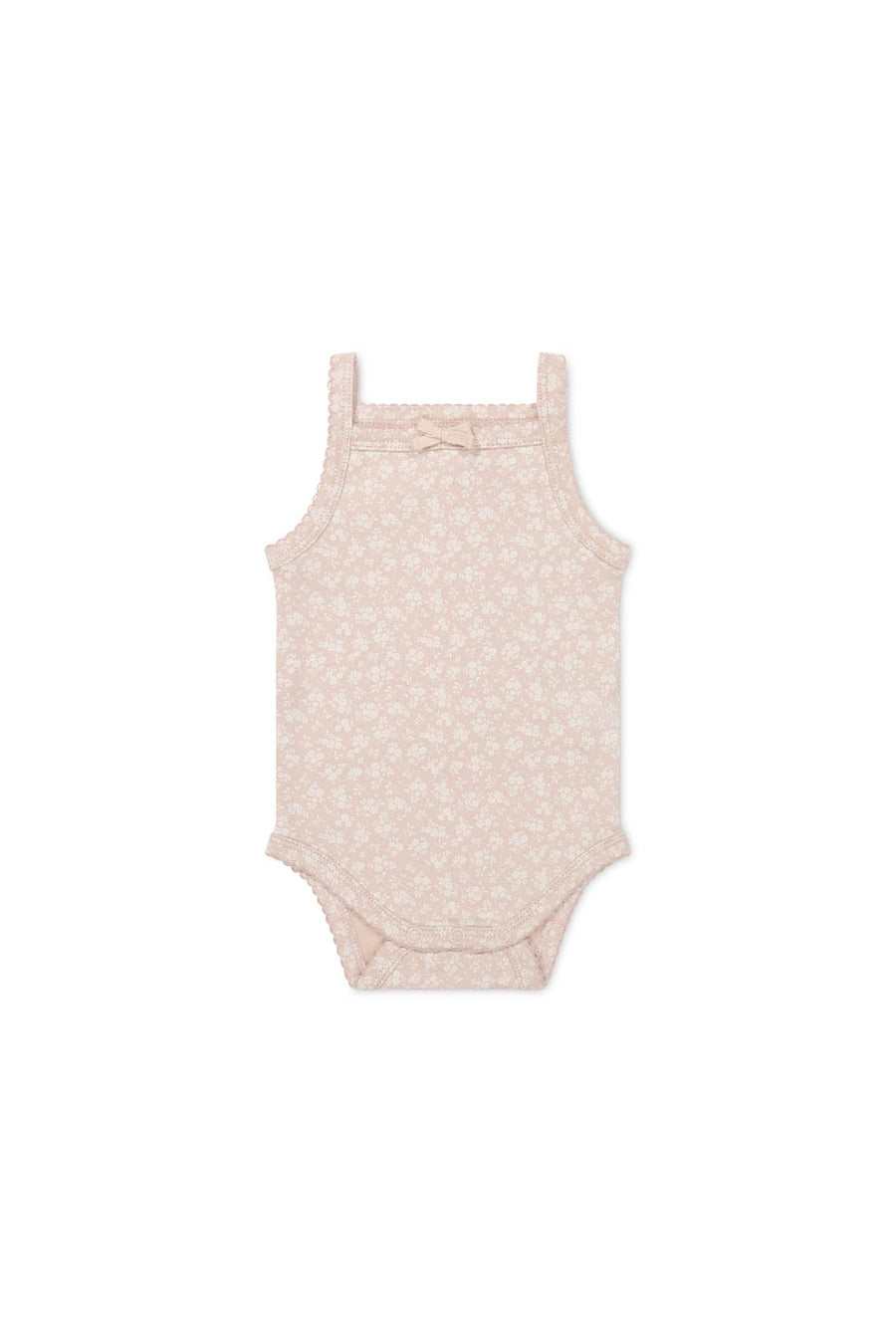 Organic Cotton Bridget Singlet Bodysuit - Rosalie Field Rose Childrens Bodysuit from Jamie Kay USA