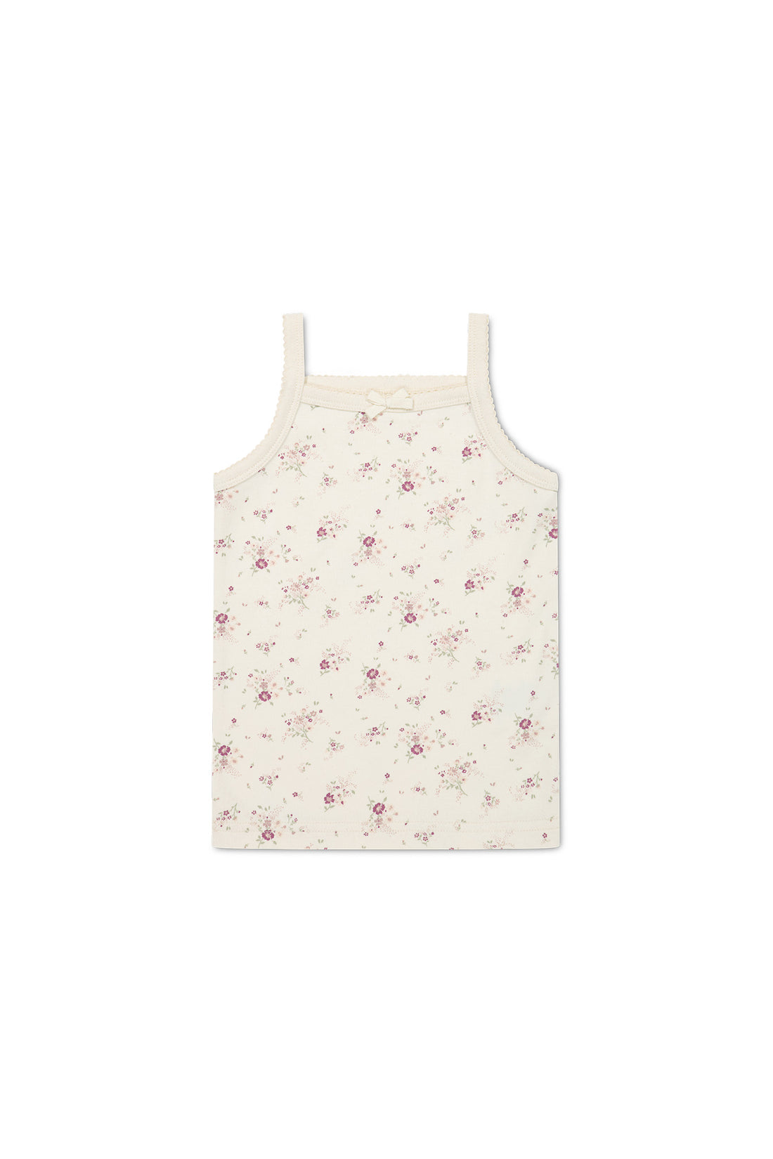 Organic Cotton Singlet - Sweet William Floral Natural Childrens Singlet from Jamie Kay USA