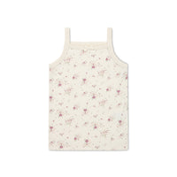 Organic Cotton Singlet - Sweet William Floral Natural Childrens Singlet from Jamie Kay USA