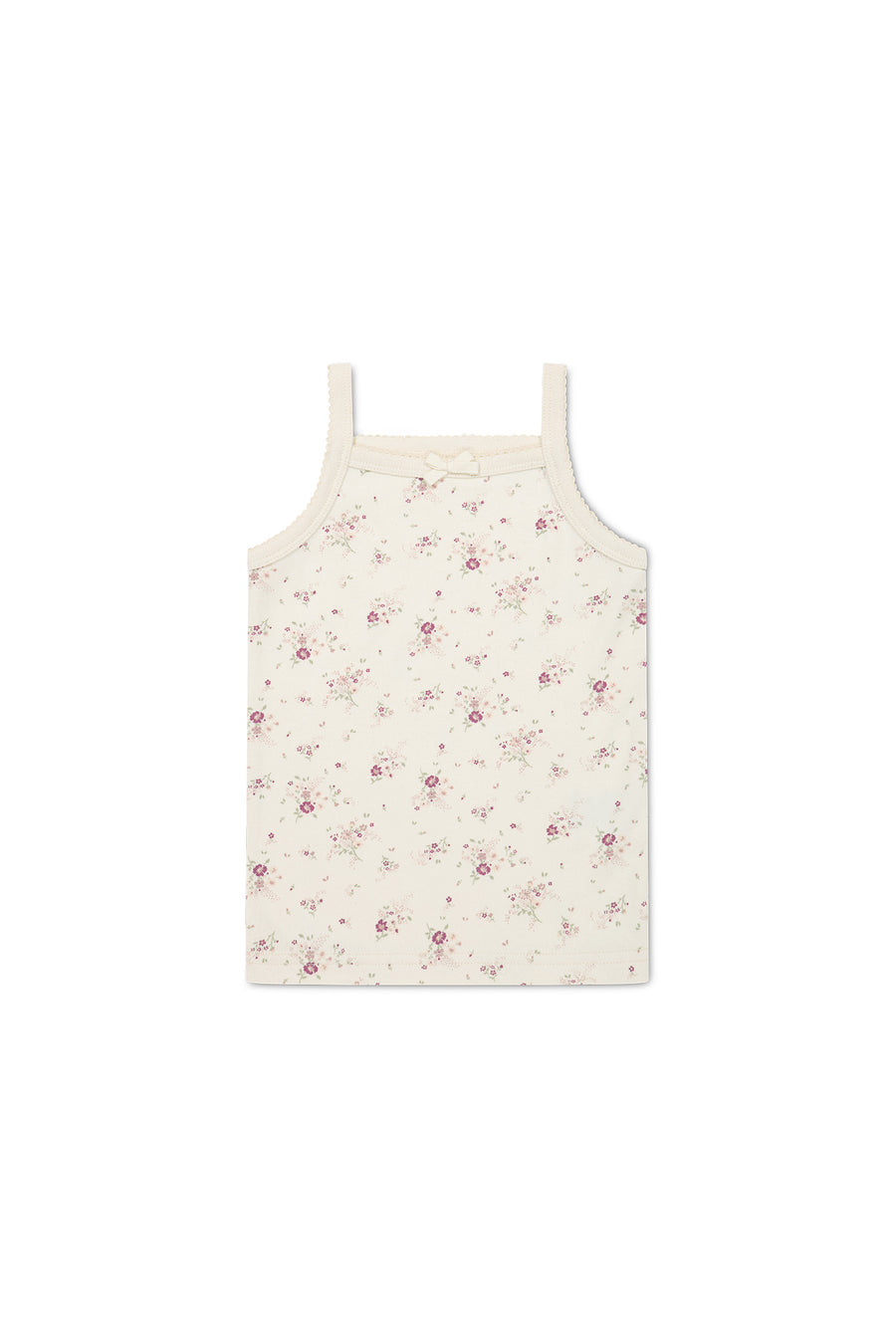 Organic Cotton Singlet - Sweet William Floral Natural Childrens Singlet from Jamie Kay USA