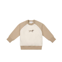 Organic Cotton Tao Sweatshirt - Cosy Basil Fawn Childrens Top from Jamie Kay USA