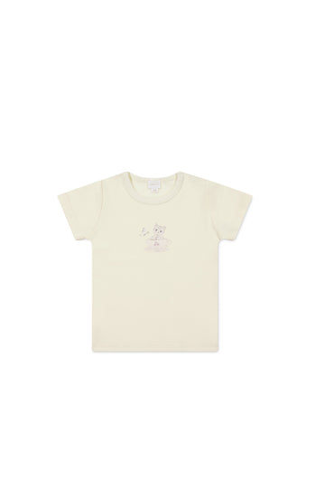 Pima Cotton Aude Oversized Tee - Parchment Moons Garden Childrens Top from Jamie Kay USA