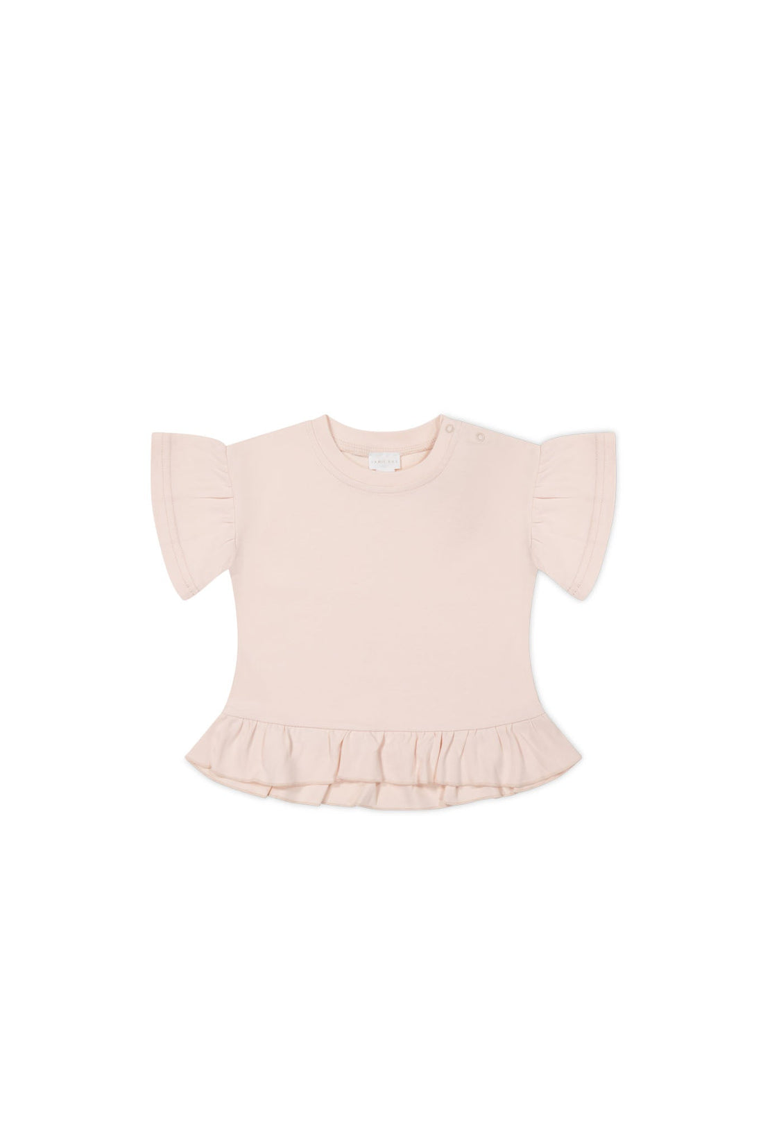 Pima Cotton Courtney Ruffle Top - Dainty Pink Childrens Top from Jamie Kay USA