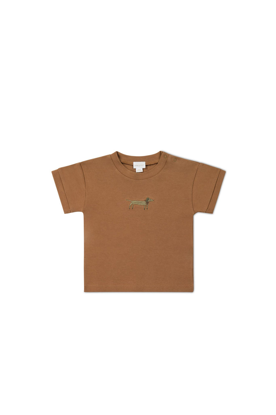 Pima Cotton Eddie T-Shirt - Spiced Cosy Basil Childrens Top from Jamie Kay USA