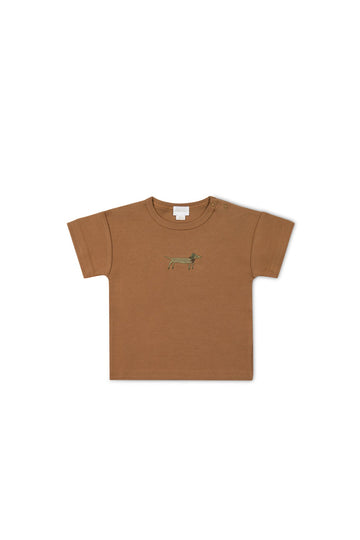 Pima Cotton Hunter Tee - Spiced Cosy Basil Childrens Top from Jamie Kay USA